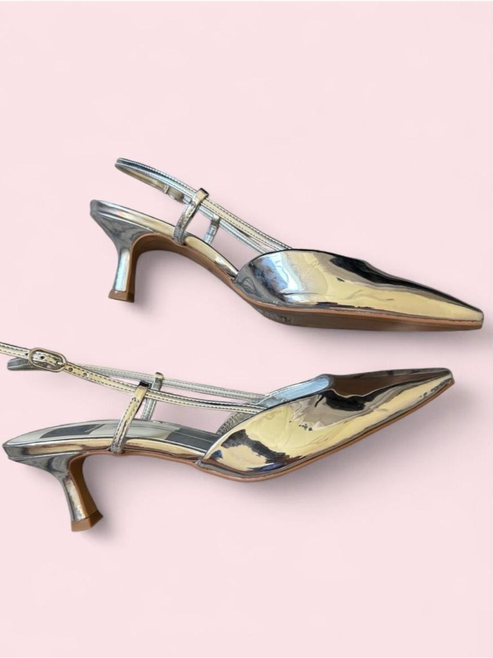 Dolce Vita Silver Metallic Pointed Toe Heels 7.5
